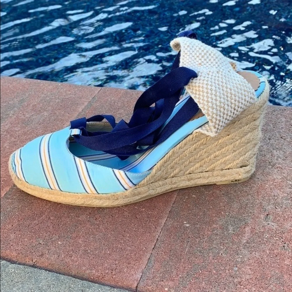 J. Crew Wedge Espadrilles Ankle Tie Size 7